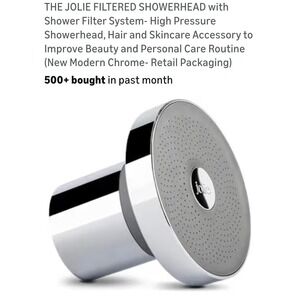 Jolie Filtered Showerhead Modern Chrome High Pressure Hair Skin Water Filter NEW